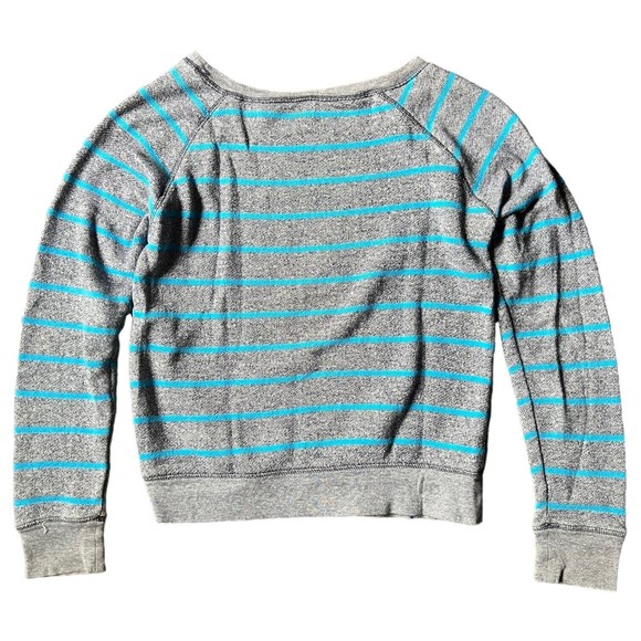 Pacsun Nollie M Blue Gray Striped Pullover Sweatshirt Sweater Women's Medium Y2K - Picture 2 of 9